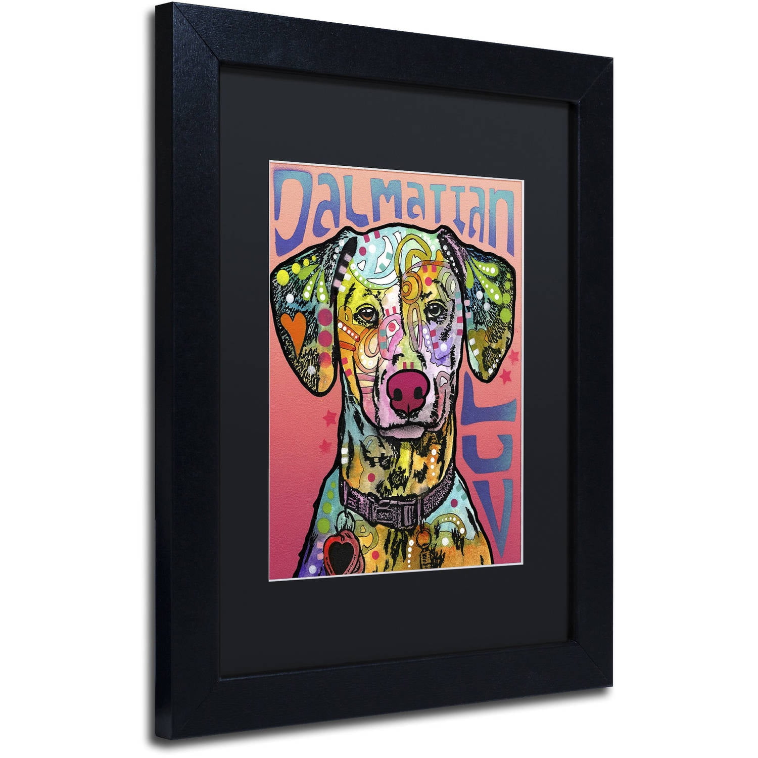 Trademark Fine Art 'Dalmatian Luv' Canvas Art by Dean Russo, Black Matte, Black Frame