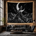 thumbnail image 5 of Howling Wolf on Jagged Mountain Under Crescent Moon, Dramatic Vintage Illustration for Wildlife Lovers, Wolf Wall Art, Halloween Gift, Tapestry Wall Hanging for Bedroom and Dorm, 5 of 6