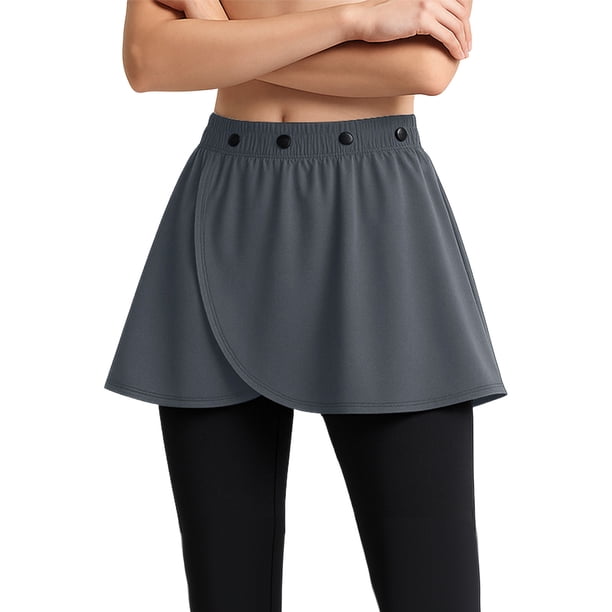 Tops para Usar con Faldas Correa Ajustable Media Falda Capa Cortina de Pedo Falso Doblado Casual Mujeres Moda Inferior