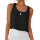 thumbnail image 4 of Vestidos Casuales Para Mujer, Blusas De Mujer De Moda Camisetas sin mangas con cuello redondo informales de verano de color liso para mujer, 4 of 7