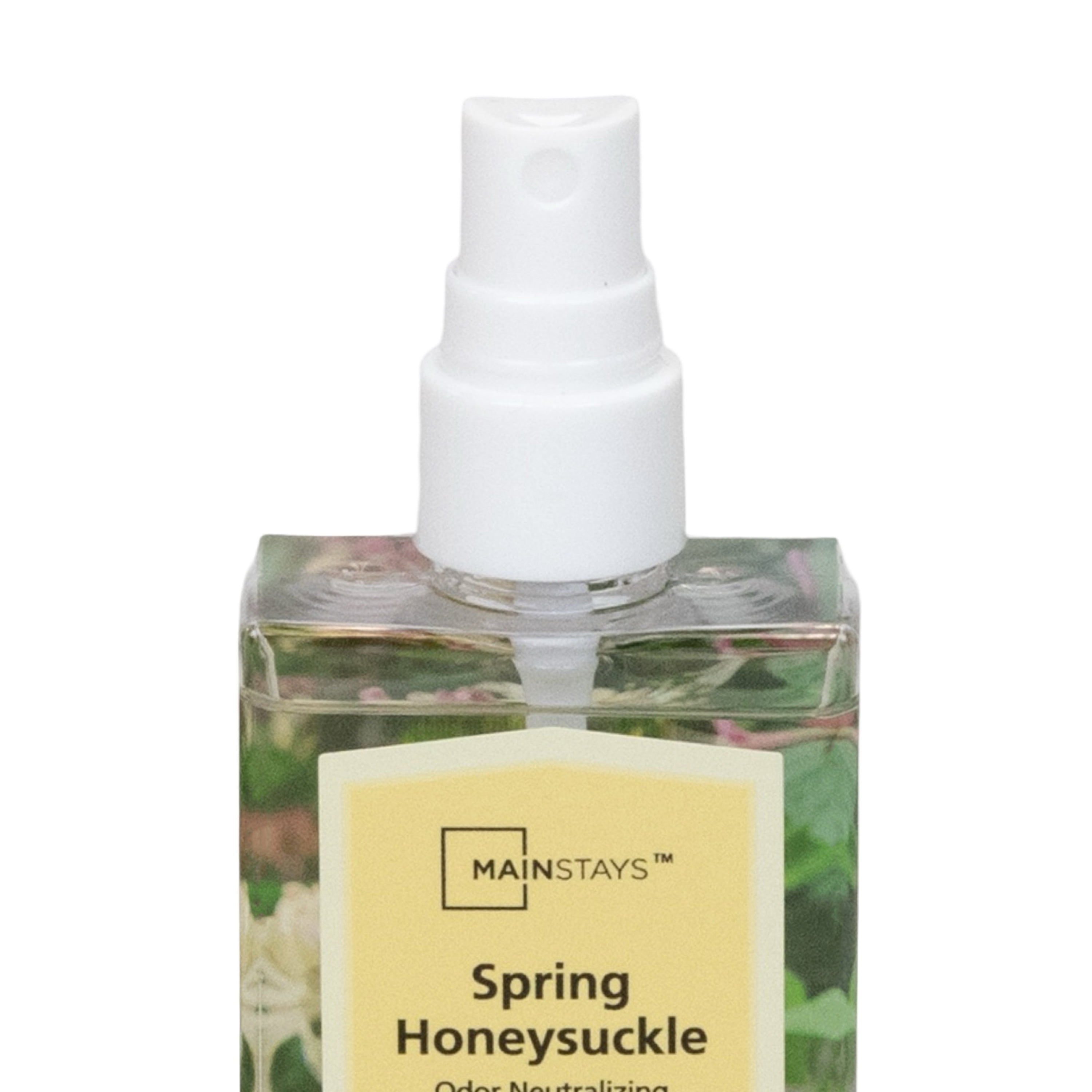 Mainstays Spring Honeysuckle Scented Room & Linen Spray 3.4 fl oz (100mL).
