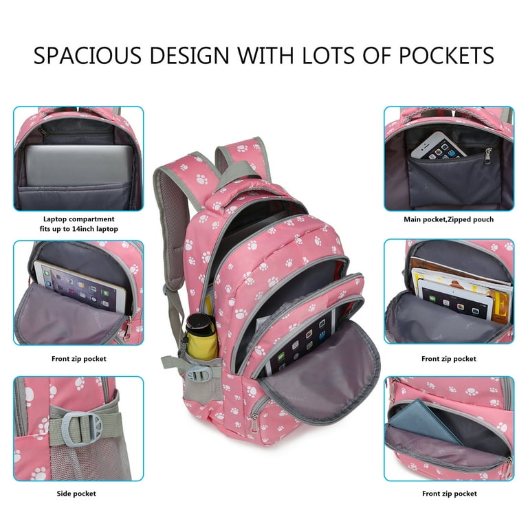 Girl backpacks with top lots of pockets