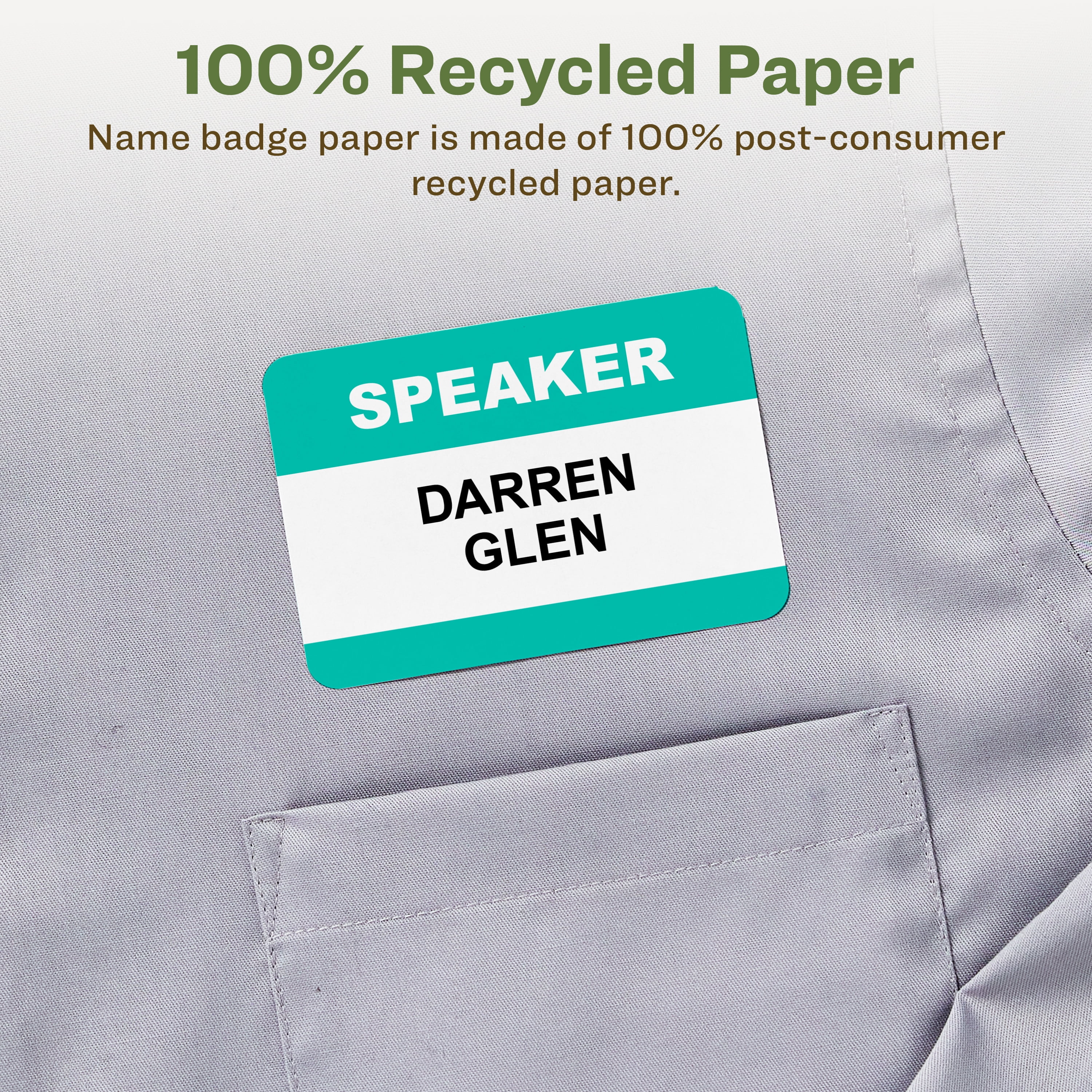 Avery EcoFriendly Name Tags, 2-1/3" x 3-3/8", 400ct (45395)
