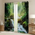 thumbnail image 2 of Manfei Green Jungle Tree Curtains Pack of 2 (42x84 Each) for Teens, Nature Stream Stone Curtains Blackout, Plant Botanical Bedroom Curtains, Window Curtains Home Decor, 2 of 6