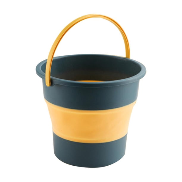 Cubo plegable de 5/10 l, cubo de lavado ligero para lavado de coches al aire libre (azul 5 l)