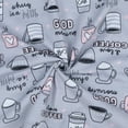 thumbnail image 3 of Pajamas for Women Set Cute Prints Sleepwear Tops with Capri Pants Gray Cups Large, 3 of 5