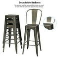 thumbnail image 5 of Costway Collection High Back Metal Bar Stool Footrest Industrial Style, Gray (Set of 4), 5 of 12