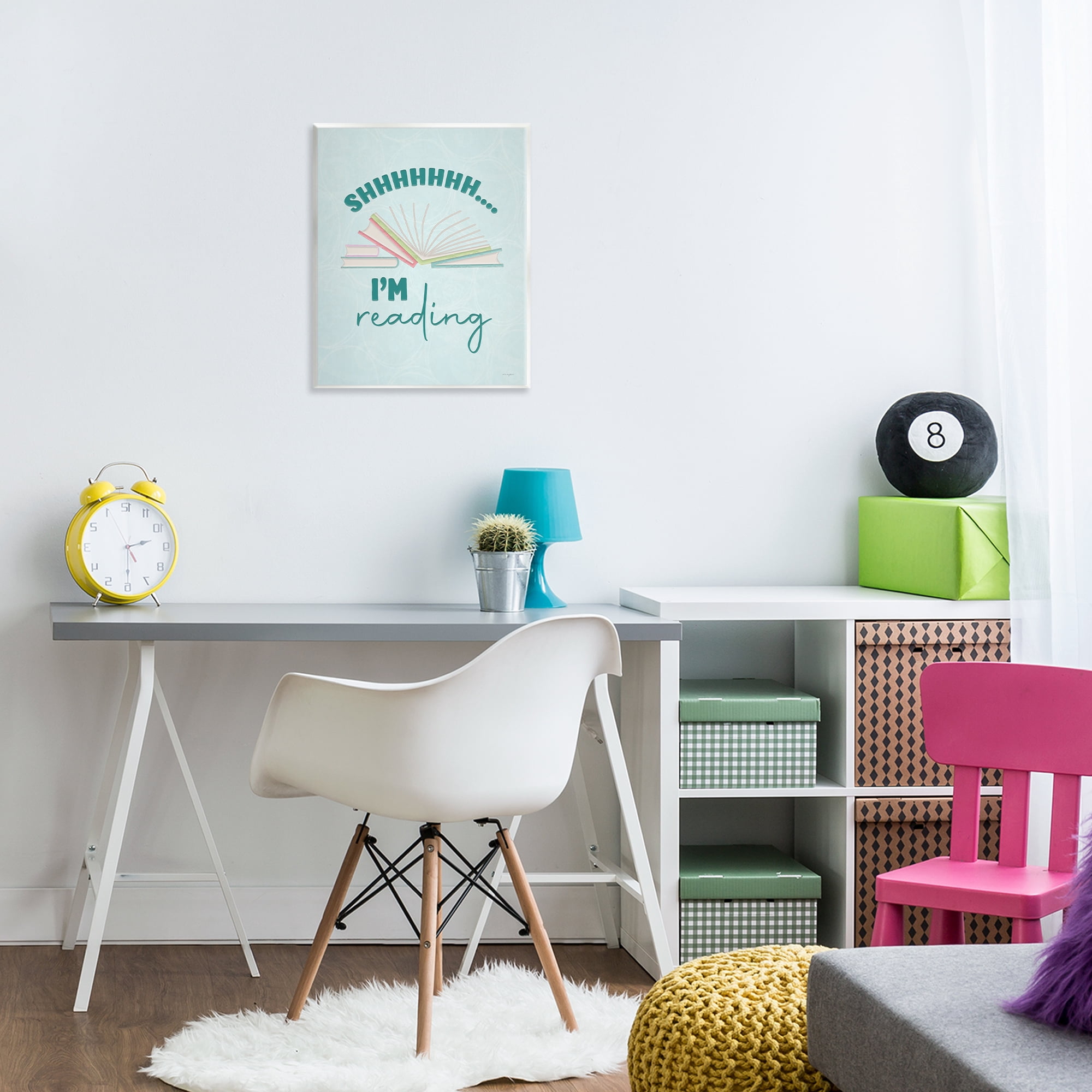 Stupell Industries Shhh I'm Reading Wall Plaque Art, design by Seven Trees Design