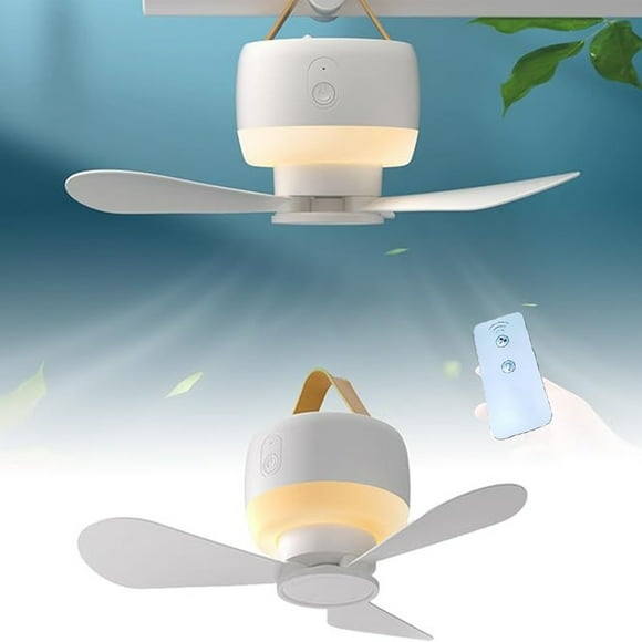 Antqov Camping Fan Ceiling Fan Remote Control Silent USB Fan Indoor And Outdoor Mini LED Portable Electric Fan, Camping Fan Light
