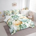 thumbnail image 3 of jejeloiu Fall Harvest Pumpkin 7-Piece Bedding Comforter Set,Autumn Maples King Bedding Sets,Green White Bed Sheets For Adults,Ultra Soft Home Decor Reversible, 3 of 8