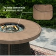 thumbnail image 2 of 42" Outdoor Wicker Round Propane Gas Fire Pit Table, Brown Dining Table, 2 of 10