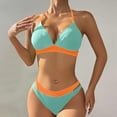 thumbnail image 3 of Efsteb Two Piece Swimsuit for Women Comfortable Bikini Sets Two Piece Swim Suit Fashion Solid Color Bathing Suits Swimwear (Green,L), 3 of 5