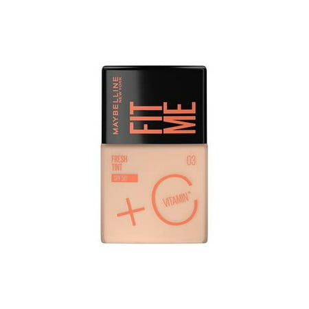 Maybelline New York Foundation, Lightweight Skin Tint With SPF 50 & Vitamin C, Natural Coverage, For Daily Use, Fit Me Fresh Tint, Shade 03, 30ml