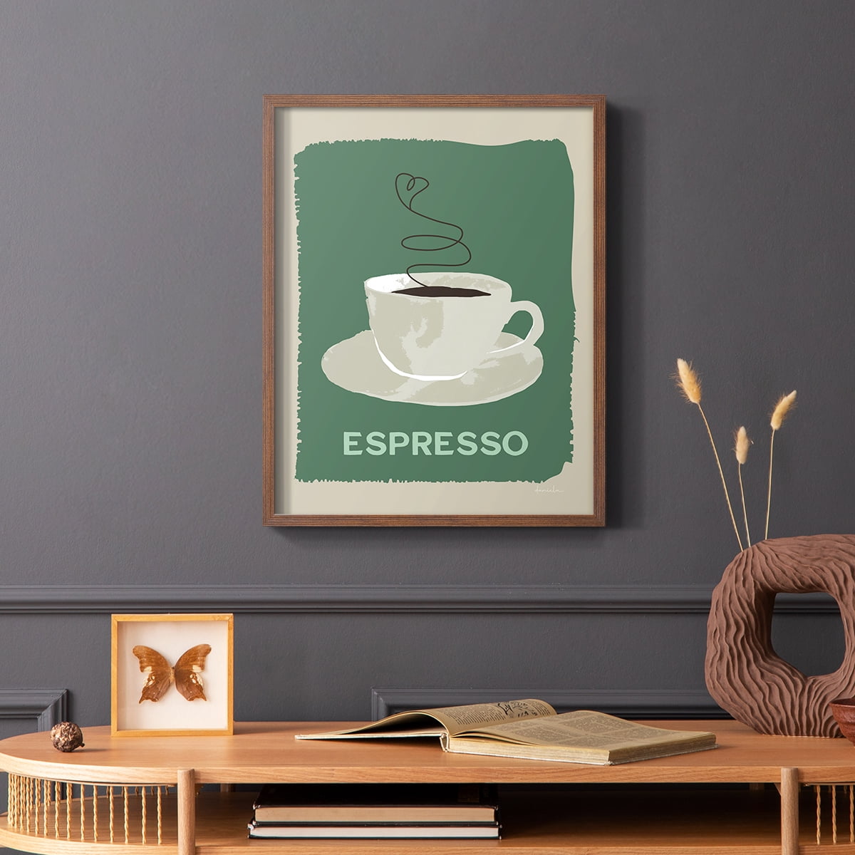 Modern Coffee IV in Brown Solid Wood 8 x 10 Framed Print