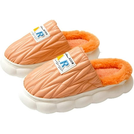 

PIKADINGNIS Women Men Fluffy Faux Fur Warm Soft Indoor House Shoes Non-slip Plush Winter Fashion Slippers