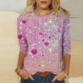 thumbnail image 3 of Clearance! Lisingtool Women's T Shirt Design Three Sleeved Round Neck Fashion Top, 3 of 3