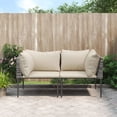 thumbnail image 1 of vidaXL Garden Corner Sofas with Cushions 2 pcs Grey Poly Rattan, 1 of 4