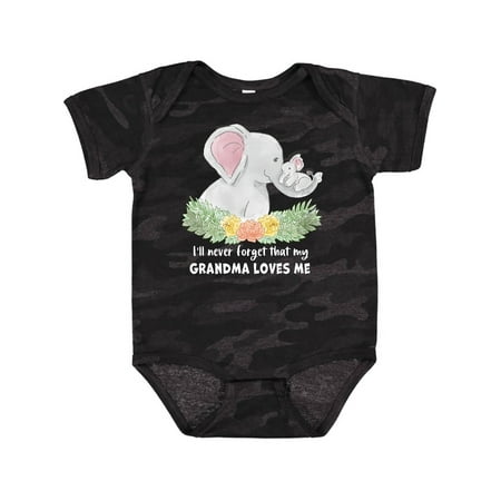 

Inktastic I ll Never Forget That My Grandma Loves Me Cute Elephants Gift Baby Boy or Baby Girl Bodysuit