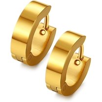 Mightlink 1 Pair Stainless Steel Unique Small Hoop Earrings, for Men Women Huggie Earrings