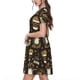 thumbnail image 2 of Easygdp coffee shop house para Vestido Transpirable de Mujer, Vestido Suelto de Manga Corta con Pliegues y Bolsillos para el Verano, 2 of 6