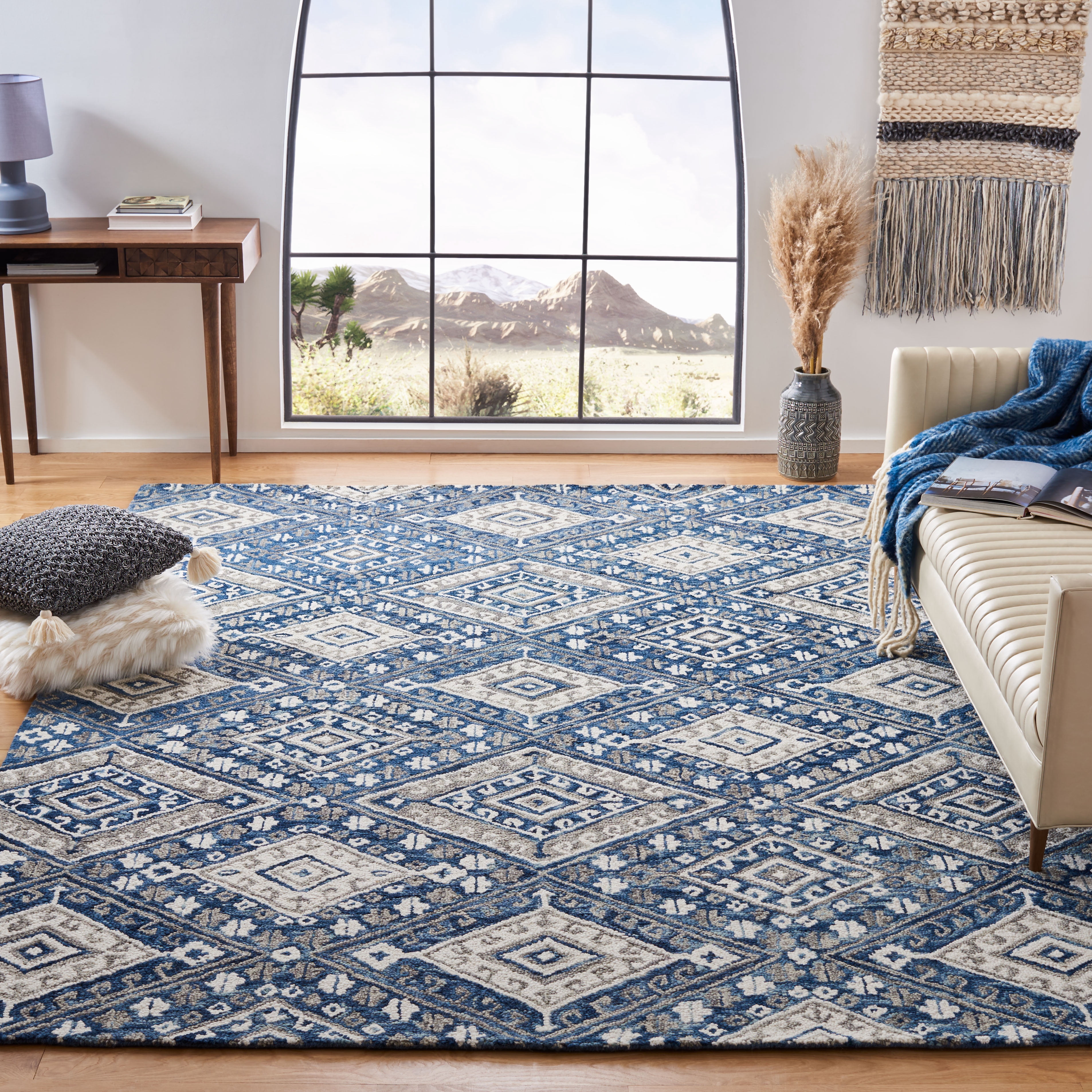 SAFAVIEH Aspen Christopher Geometric Wool Area Rug, Grey/Ivory, 8' x 10'