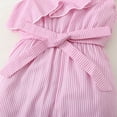 thumbnail image 6 of Toddler Baby Girls Jumpsuit Sleeveless Ruffles Suspender Romper Stripe Printing One-Piece Bodysuit Pink 2-3 Years, 6 of 7