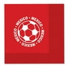 Club Pack of 192 Red and White 2-Ply "Mexico" Soccer Ball Paper Party Lunch Napkins 6.5"