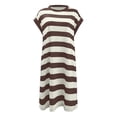 thumbnail image 6 of Dresses for Women Striped Summer Dresses 2024 Crewneck Cap Sleeve Color Block Casual A Line Tshirt Dress with Pockets, 6 of 7