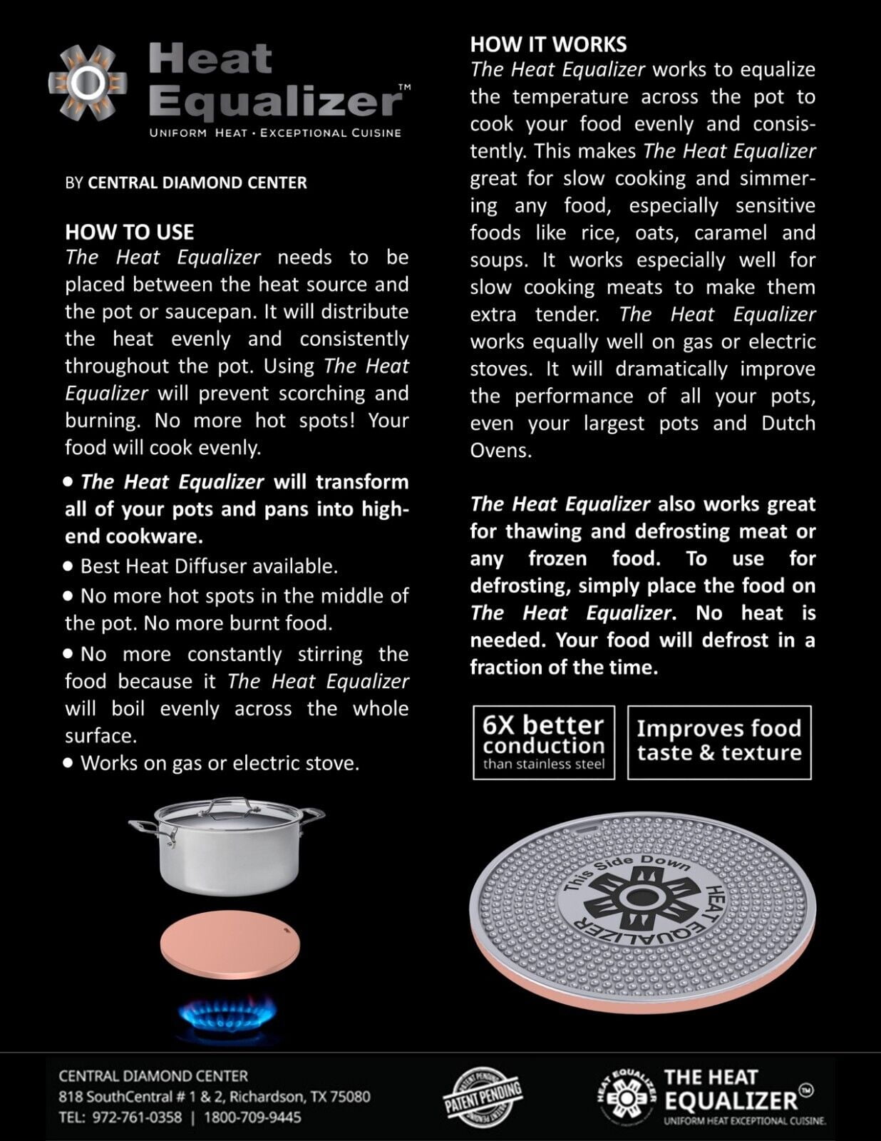 Set of 3 Heat Equalizer-Heat Diffuser for Gas Stoves 6”-8”-9.25 inch None Stick Copper finish – Aluminum & Copper Alloy Hot Plate for Even Cooking-Burner Cover & Simmer Plate