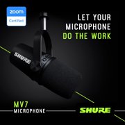 Shure MV7 Podcast Microphone (Black) for Podcasting, Home Recording and Gaming