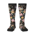 thumbnail image 1 of Xecao Floral Insects Pattern Adult Stockings with Color-Block Design and 3D Print, Breathable Comfortable Hosiery for Daily Wear and Sports, 1 of 6