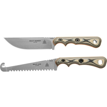 TOPS Knives Muley Fixed Blade Knife & Saw Combo with Leather Sheath