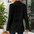 thumbnail image 7 of TrendOFT Womens Casual Blazer Jacket Gold Button Long Sleeve Work 0ffice Blazer Lapel Open Front Jacket Black L, 7 of 7