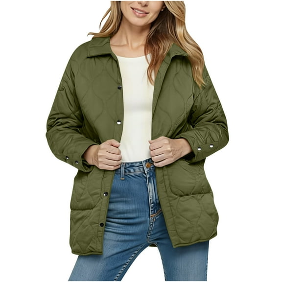 Wensltd Long Sleeve Jacket for Women No Hood Comfy Style Multiple Color Lightweight Jacket Zipper Pocket