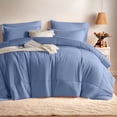 thumbnail image 2 of 7Pcs Solid Color Comforter Collections - Stain‑Proof, Soft Microfiber, Lightweight - Bed in A Bag King Size for All Seasons Featuring 100% Microfiber Cover And 100% Polyester Filling, 2 of 11
