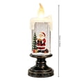 thumbnail image 2 of Christmas Snow Globe Candle Lamp Santa Claus Lighted Swirling Water Snowflake Tabletop Decor, 2 of 5