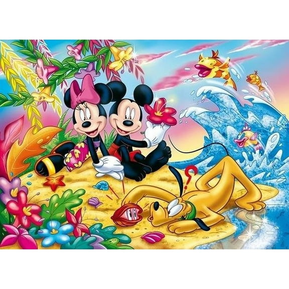 Mickey and Minnie Diamond Painting Kits, Diamond Art Kits for Kids, 5D Diamond Painting, Diamond Painting Picture for Home Decoration 12x16 inch