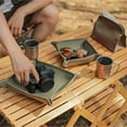 thumbnail image 2 of FlyFlise Camping Canvas Storage Tray Outdoor Desktop Keys Camera Watch Sundries Makeup Lipstick Folding Tray Cosmetics Wallet Storage Plate, 2 of 8