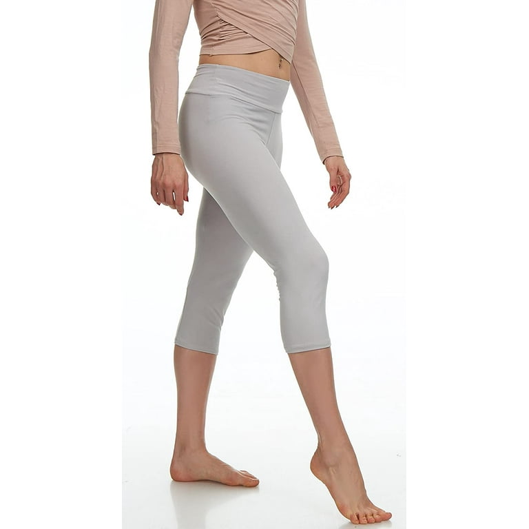 LMB Capri Leggings for Women Buttery Soft Polyester Fabric, Green, XS - L 