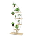 thumbnail image 2 of Costway Estantería Metálica para Plantas 7 Niveles Soporte Curvado en Forma de Media Luna con Gancho para Flores Balcón 60 x 30 x 155 cm, 2 of 9