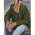 thumbnail image 3 of PRETTYGARDEN Women's Faux Suede Cropped Bomber Jacket | Long Sleeve Zip Up Casual Going Out Jackets Coat, Oversized Loose Fit Western Outfits, Trendy Outerwear, Fall Clothes, 3 of 8