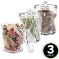 thumbnail image 2 of mDesign Tall Round Plastic Dog Food, Treat Storage Canister Jar - 3 Pack - Clear, 2 of 8