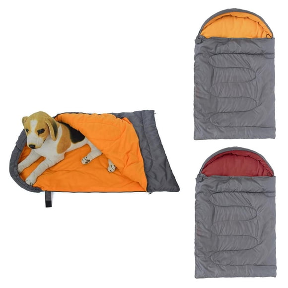Saco de dormir para perros de 2 piezas - Cama para perros de camping - Cama para perros portátil de felpa, suave y cómodo Macarena Cama para perros de viaje gris