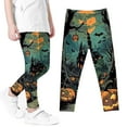 thumbnail image 4 of Jinhomg Halloween Printed Leggings for Girls High Stretch Tights Athletic Dance Leggings Pants Toddlers Outdoor Sports Trousers Multicolor (3-8 Years), 4 of 5