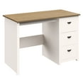 thumbnail image 2 of Lavish Home Computer Desk with Attached 3-Drawer File Cabinet (White), 2 of 8