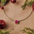 thumbnail image 2 of JeenMata Hermoso Collar con Colgante Solitario de Piedra Natal de Julio de Corte Redondo de 1 Quilate - Rubí - Chapado en Oro Amarillo de 18 Quilates, Mujer, Adulto, 2 of 6
