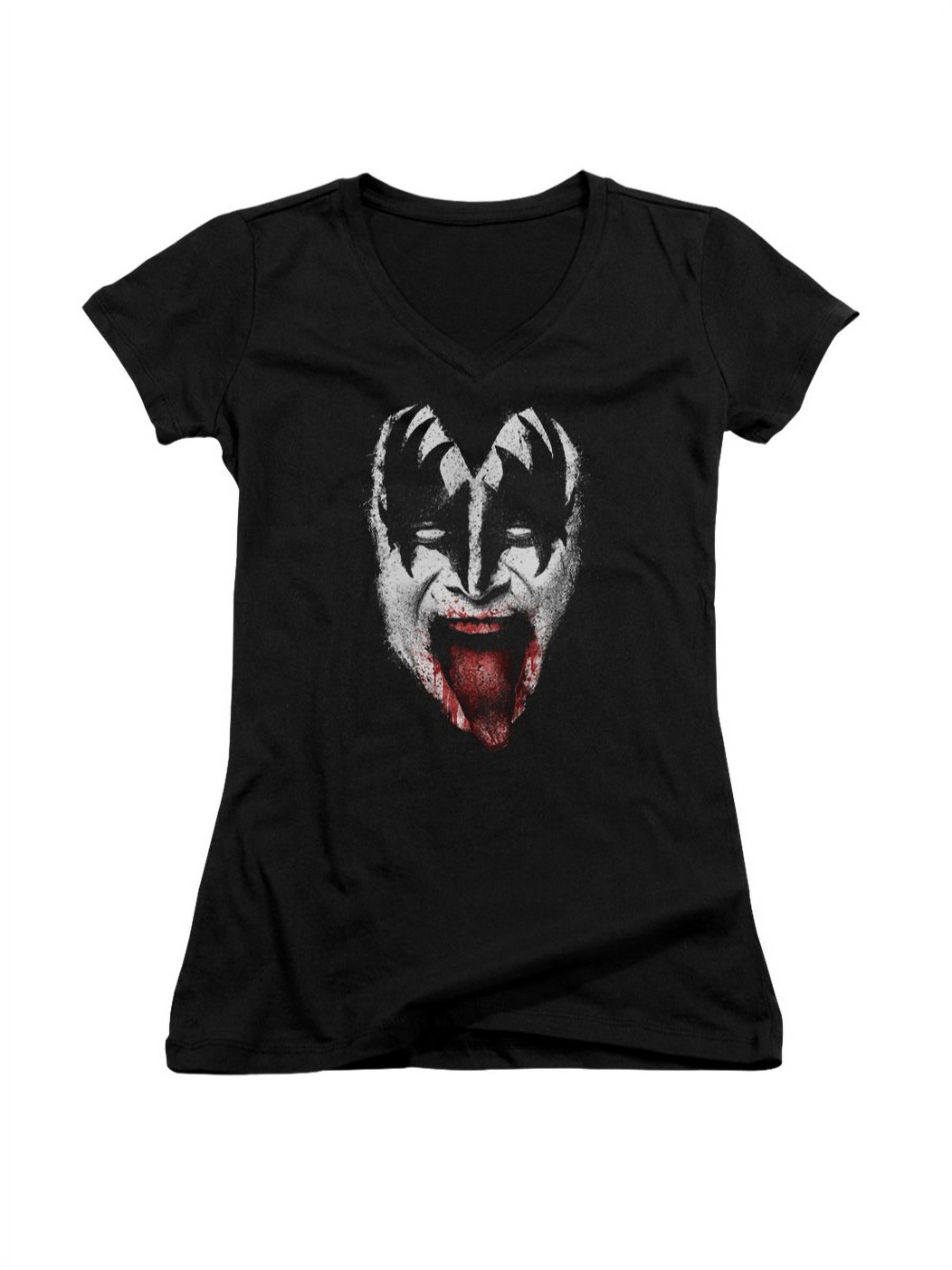 Kiss Hard Rock Metal Band Bloody Tongue Juniors VNeck TShirt Tee