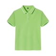 thumbnail image 4 of Lumtrix Boys Solid Uniform Short-Sleeve Polo Shirt | Breathable Short Sleeve Tops Collared Button Down Tees Green 150, 4 of 6