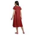 thumbnail image 5 of Moomaya Solid Short Sleeve Nightdress For Ladies Button Placket Nightwear, 5 of 6
