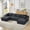 Dark Grey, variant on MAYEERTY Corduroy U-Shape Cloud Sectional Sofa, Minimal Luxury Modular Couches for Living Room, 133*66*26"Black